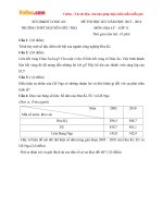 Đề thi học kì 1 môn Địa lý lớp 11 trường THPT Nguyễn Hữu Thọ, Long An năm học 2015 - 2016