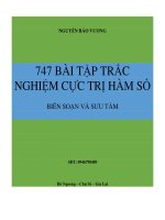 747 Bài tập trắc nghiệm cực trị hàm số