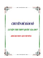 Chuyên đề Hàm số Luyện thi THPT quốc gia môn Toán 2017 khoá học Moon  Đặng Việt Hùng