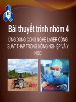 báo cáo ứng dụng laze trong y học và nông nghiệp công suất thấp