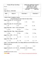 Đề thi học kì 1 môn Toán, Tiếng Việt lớp 2 trường tiểu học Tam Hưng, Hà Nội năm 2015 - 2016