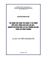 Tác động của quản lý tài chính đến chất lượng giáo dục đại học-Nghiên cứu điển hình tại các trường đại học thuộc Bộ Công Thương