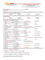 Đề thi giữa học kì 1 môn Tiếng Anh lớp 12 trường THPT Minh Phú, Hà Nội năm học 2016 - 2017 có đáp án