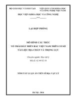 Mô hình cấu trúc vỏ Trái đất miền Bắc Việt Nam trên cơ sở tài liệu địa chấn và trọng lực