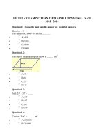 Đề thi violympic toán tiếng anh lớp 5 năm 2015 2016