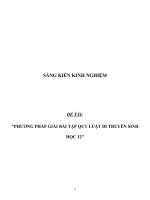 SKKN PHƯƠNG PHÁP GIẢI bài tập QUY LUẬT DI TRUYỀN SINH học 12 