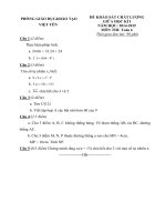Đề kiểm tra giữa học kì 1 môn Toán lớp 6 năm học 2014 - 2015 huyện Việt Yên, Bắc Giang