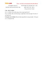 Đề thi học kì 1 môn Ngữ văn lớp 11 trường THPT Nguyễn Hữu Thọ, Long An năm học 2015 - 2016