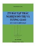 275 BÀI TẬP TRẮC NGHIỆM đồ THỊ và TƯƠNG GIAO đồ THỊ