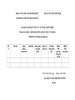 biểu mẫu danh sách