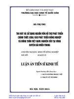 Luận án thu hút và sử dụng nguồn vốn hỗ trợ phát triển chính thức (ODA) vào phát triển nông nghiệp, nông thôn việt nam nghiên cứu tại vùng duyên hải miền trung 