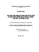 Giải pháp tăng cường huy động tiền gửi tiết kiệm tại Ngân hàng Thương mại Cổ phần kỹ thương Việt Nam  Chi nhánh Hà Nội