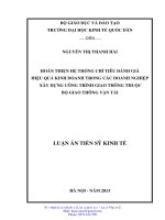 Luận án hoàn thiện hệ thống chỉ tiêu đánh giá hiệu quả kinh doanh trong các doanh nghiệp xây dựng công trình giao thông thuộc bộ giao thông vận tải 