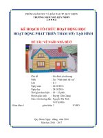 HOẠT ĐỘNG PHÁT TRIỂN THẨM MỸ: TẠO HÌNH