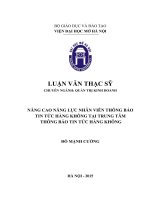 Nâng cao năng lực nhân viên Thông báo tin tức hàng không tại Trung tâm Thông báo tin tức hàng không