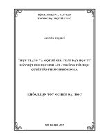 Thực trạng và một số giải pháp dạy học từ hán việt cho học sinh lớp 4 trường tiểu học quyết tâm thành phố sơn la 