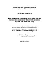 Nâng cao năng lực cán bộ quản lý các phòng giao dịch tại Ngân hàng Nông nghiệp và phát triển nông thôn Việt Nam – Chi nhánh Nam Hà Nội