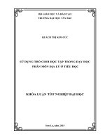 Sử dụng trò chơi học tập trong dạy học phân môn địa lý ở tiểu học 