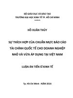 Sự thích hợp của chuẩn mực báo cáo tài chính quốc tế cho doanh nghiệp nhỏ và vừa áp dụng tại Việt Nam