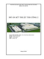 Đồ án Kỹ thuật thi công 2 Thiết kế tổ chức thi công nhà công nghiệp một tầng