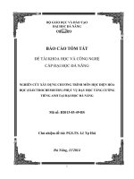 Đề tài khoa học và công nghệ cấp Đại học Đà Nẵng Nghiên cứu xây dựng chương trình môn học Điện hóa học (Electrochemistry) phục vụ dạy học tăng cường tiếng Anh tại Đại học Đà Nẵng