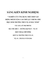 Nghiên cứu ứng dụng trò chơi vận động nhằm nâng cao thể lực chung cho học sinh