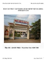 Báo cáo thực tập ở khoa dược bệnh viện đa khoa tỉnh kon tum 