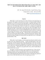 Thiết kế thí nghiệm kích thích tính tích cực nhận thức cho trẻ 35 tuổi khám phá thiên nhiên vô sinh