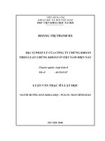 Địa vị pháp lý của công ty chứng khoán theo Luật Chứng khoán ở Việt Nam hiện nay