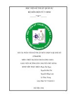 Đề tài Phân tích kĩ thuật máy chụp X-Quang số (CR&&DR)