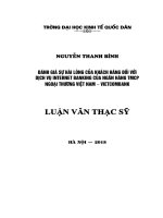 Đánh giá sự hài lòng của khách hàng đối với dịch vụ Internet Banking của Ngân hàng TMCP Ngoại thương Việt Nam – Vietcombank