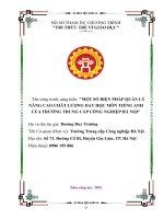 Một số biện pháp quản lý nâng cao chất lượng dạy học môn Tiếng Anh