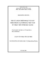 Tội lừa đảo chiếm đoạt tài sản theo pháp luật hình sự Việt Nam từ thực tiễn tỉnh Bắc Giang