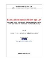 BÁO CÁO KHỞI ĐỘNG GIÁM SÁT ĐỘC LẬP CHƯƠNG TRÌNH TÁI ĐỊNH CƯ, SINH KẾ VÀ PHÁT TRIỂN DÂN TỘC THIỂU SỐ THỦY ĐIỆN TRUNG SƠN (RLDP)