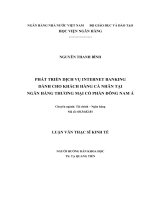 Phát triển dịch vụ Internet Banking dành cho khách hàng cá nhân tại Ngân hàng Thương Mại Cổ Phần Đông Nam Á