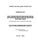 Quản lý thuế nhập khẩu đối với hàng hóa nhập khẩu qua dịch vụ chuyển phát nhanh tại Chi cục Hải quan Cửa khẩu Sân bay quốc tế Nội Bài