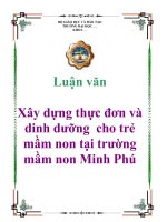 Luận văn xây dựng thực đơn và dinh dưỡng cho trẻ mầm non tại trường mầm non minh phú 