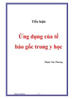 Tiểu luận ứng dụng của tế bào gốc trong y học