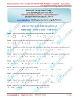 BÀI TẬP TÍNH ĐƠN ĐIỆU HÀM SỐ