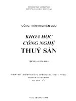 Công trình nghiên cứu khoa học công nghệ thủy sản  tập 3 (1979   1994)  bộ giáo dục và đào tạo  trường đại học thủy sản 