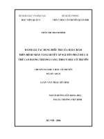 Luận văn Đánh giá tác dụng điều trị của hào châm trên bệnh nhân tăng huyết áp nguyên phát độ i, II thể can dương thượng cang theo y học cổ truyền