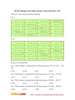 Đề thi Violympic Toán tiếng Anh lớp 3 vòng 2 năm 2016 - 2017