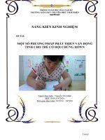 Một số phương pháp phát triển vận động tinh cho trẻ có hội chứng Down