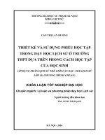 Thiết kế và sử dụng phiếu học tập trong dạy học lịch sử ở trường THPT dựa trên phong cách học tập của học sinh 