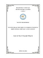 XÂY DỰNG BỘ LỌC PHÁT HIỆN CÁC WEBSITE CÓ NỘI DUNG KHIÊU DÂM DỰA TRÊN URL VÀ TEXT CONTENT