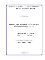 Đề tài tốt nghiệp Đánh giá thực trạng phát triển chăn nuôi bò sữa ở huyện Ba Vì - Hà Nội