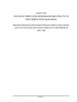 Xây dựng chiến lược kinh doanh cho công ty cổ phần bóng đèn phích nước Rạng Đông