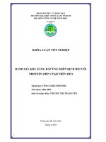 Khóa luận đánh giá khả năng đáp ứng miễn dịch đối với protein MBP VT2eB trên heo 