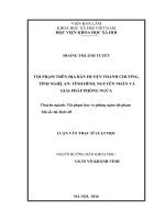 Tội phạm trên địa bàn huyện thanh chương, tỉnh nghệ an; tình hình nguyên nhân và giải pháp phòng ngừa
