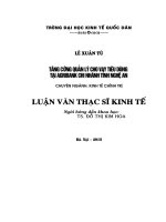 Luận văn thạc sỹ: Tăng cường quản lý cho vay tiêu dùng tại Agribank chi nhánh tỉnh Nghệ An
